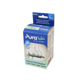 2 tétines silicone pour bouteille Pura - à partir de 3 mois