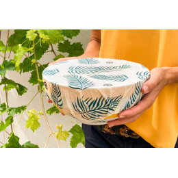 Film alimentaire réutilisable en cire d'abeilles - Set de 3 tailles - Tropical Flamants roses