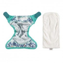 Couche lavable Pop-In Nouveaux Nés avec insert en bambou - Léopards des neiges
