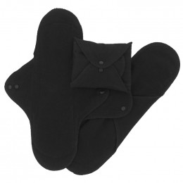 Serviettes lavables - coton BIO - NUIT - Noir - pack de 3
