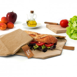 Pochette sandwich réutilisable Boc'n'Roll - Nature Brown