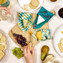 Emballages alimentaires cire d'abeille Trio Cheese collection - Ocean