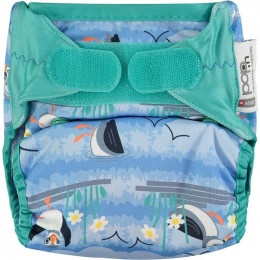 Couche lavable Pop-In V2 taille unique - Velcros - Puffin