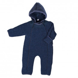 Combinaison intégrale en polaire de laine pour bébé - Bleu foncé