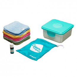 Mini kit lingettes - coton organique Zéro Twist Premium- arc-en-ciel - Mandarine