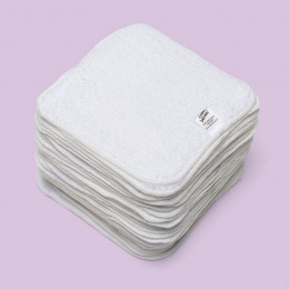Kit TE1 lingettes lavables - coton BIO Premium Zéro Twist Organic- Blanc - Mandarine