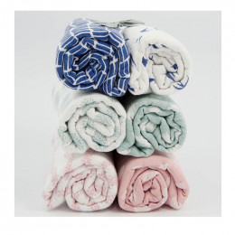 Langes d'emmaillotage en coton - Lapins blancs - Lot de 2