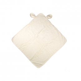 Cape de bain avec capuchon à oreilles - Coton Bio - Ecru