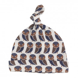 Bonnet en coton BIO - Hiboux navy