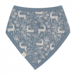 Bavoir bandana en coton Bio - Cerf bleu