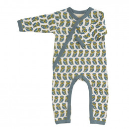 Pyjama kimono en coton BIO - Hiboux bleu