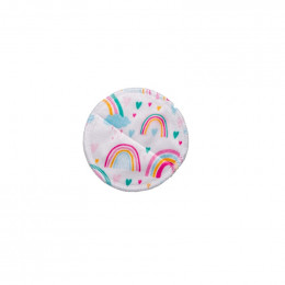 10 lingettes démaquillantes Minky + filet de lavage - Arc en ciel