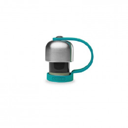 Bouchon avec attache silicone pour gourde Qwetch inox isotherme 260 et 500 ml - Turquoise