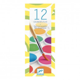12 pastilles de gouaches - Fluo