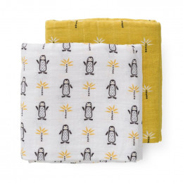 Set de 2 langes tétra Pinguin - 120 x 120 cm