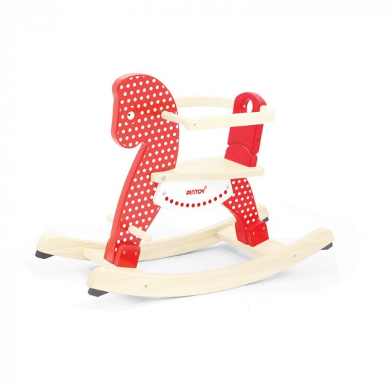 Cheval à bascule en bois - Polka dots - à partir de 12 mois Cheval à bascule en bois - Polka dots - à partir de 12 mois