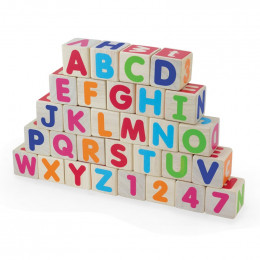 30 blocs alphabets en bois - à partir de 12 mois