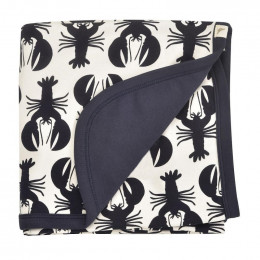 Couverture réversible coton BIO - Homards Navy