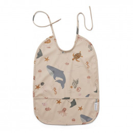 Bavoir imperméable Lai - Sea creature rose mix