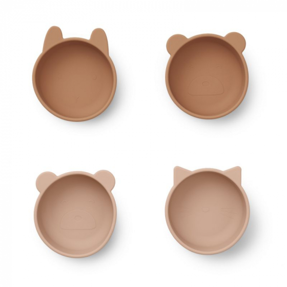 Set de 4 bols en silicone Iggy - Tuscany rose mix