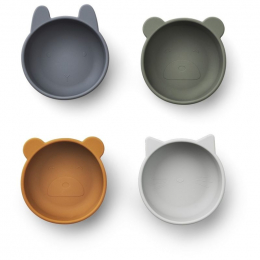 Set de 4 bols en silicone Iggy - Blue mix