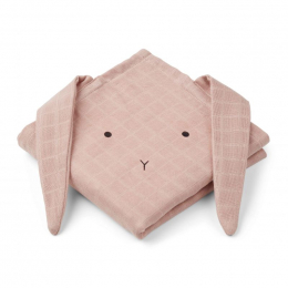 Set de 2 langes coton bio Hannah - Hannah - Lapin rose