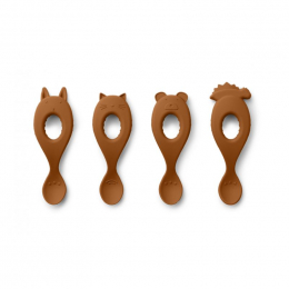Set de 4 cuillères Liva en silicone - Mustard