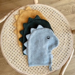 Set de 3 gants de toilette Sylvester - Dino dove blue mix