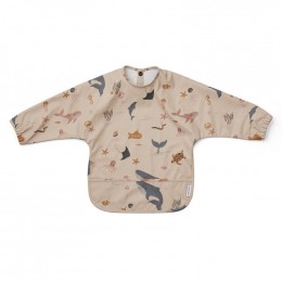 Bavoir à manches imperméable Merle - Sea creature rose mix