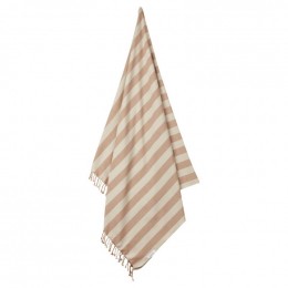 Serviette de plage Mona - Y&D stripe: Tuscany rose&sandy