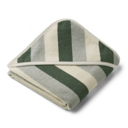 Cape de bain Alba - stripe Garden green/sandy/dove blue