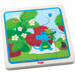 Puzzle en bois - La souris aux fraises
