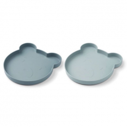 Set de 2 assiettes Marty - Mr bear blue mix