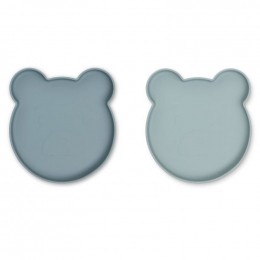 Set de 2 assiettes Marty - Mr bear blue mix