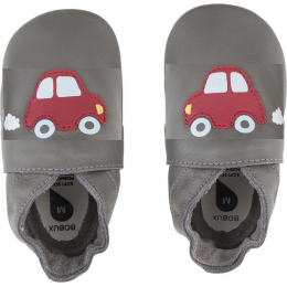 Chaussons Soft Sole Grey Red Racing Car 001-10 