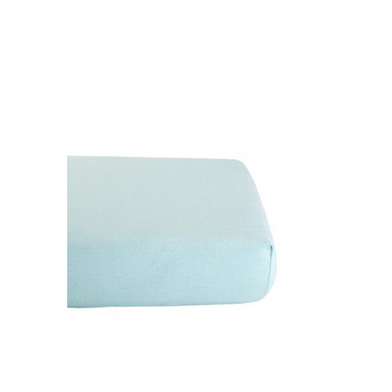 Drap Housse en Coton Bio pour lit bébé - 60x120 cm - Bleu ciel