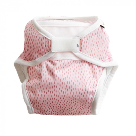 Couche lavable TE1 en coton BIO- Gouttes Rose Couche lavable TE1 en coton BIO- Gouttes Rose