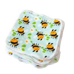 25 lingettes Plush Bambou - Abeilles - Lot de 25