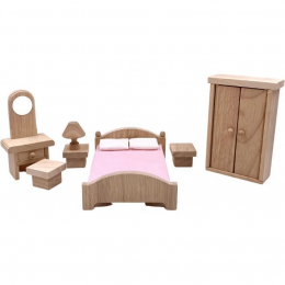 Chambre parentale bois maison de poupée