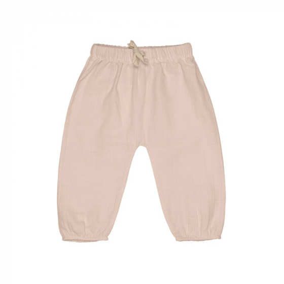 Pantalon en mousseline - coton biologique - powder pink