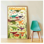 Poster éducatif avec stickers repositionnables - Dinosaures