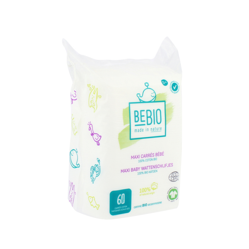 Tidoo - Maxi carrés de coton ultra doux Coton Bio 80 pièces - Sebio
