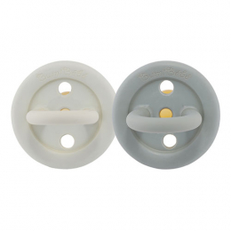 2 tétines rondes en caoutchouc - Bumi Bébé - 3-36 mois - Dove grey et Sauge