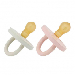 2 tétines rondes en caoutchouc - Bumi Bébé - 0-3 mois - Rose et Sauge