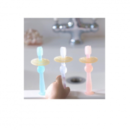 Brosse à dent 360 ° en silicone pour bébé - Rose