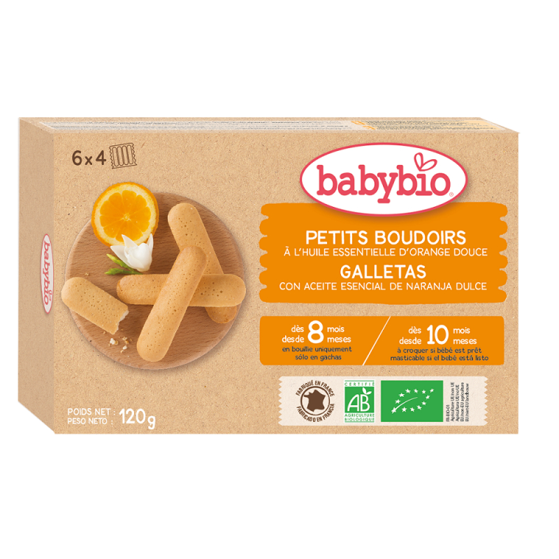 Babybio - Petits boudoirs à l'huile essentielle d'orange douce - dès 8 ou  10 mois - Sebio