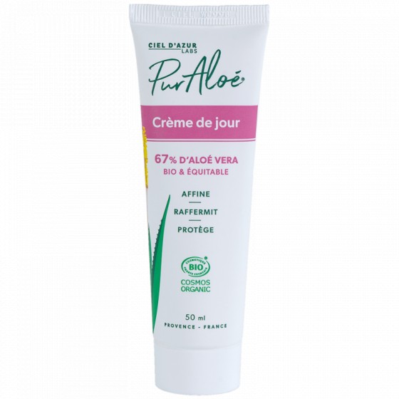 Crème de jour à l'aloe vera 67% BIO 50 ml Crème de jour à l'aloe vera 67% BIO 50 ml
