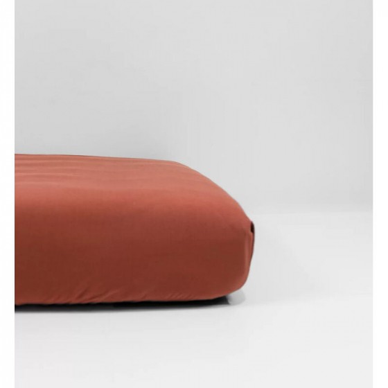Drap Housse en Coton Bio pour lit bébé - 70x140 cm - Terracotta Drap Housse en Coton Bio pour lit bébé - 70x140 cm - Terracotta