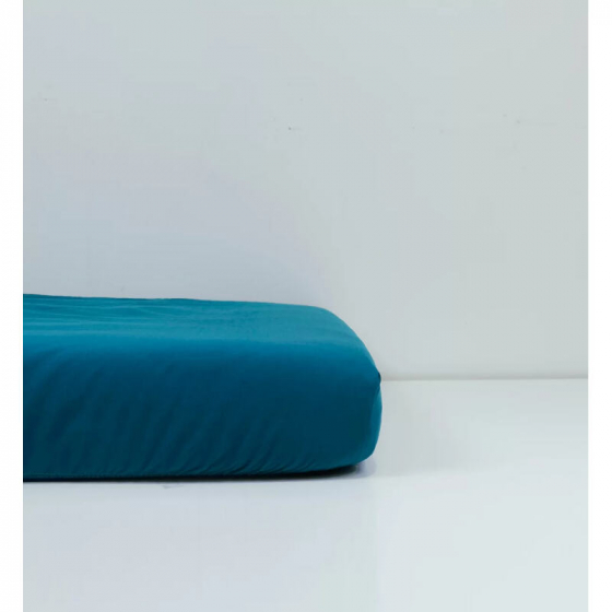 Drap Housse en Coton Bio pour lit bébé - 70x140 cm - Bleu nuit