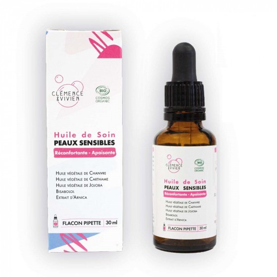 Huile de soin BIO - Peaux sensibles - 30 ml Huile de soin BIO - Peaux sensibles - 30 ml
